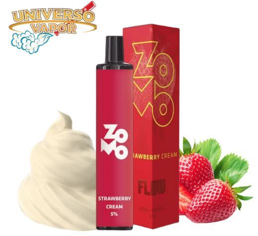 POD DESCARTÁVEL 5% NICSALT ZOMO FLOW 800 PUFFS - STRAWBERRY CREAM - ZOMO
