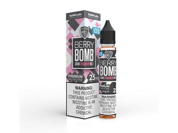 LÍQUIDO BERRY BOMB SOUR STRAWBERRY BELT ICED - SALTNIC / SALT NICOTINE - VGOD SALTNIC