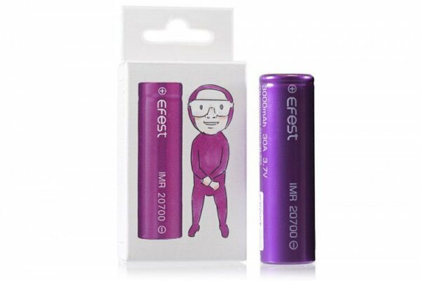 BATERIA 20700 LI-ION EFEST PURPLE 3.7V 3000MAH HIGH DRAIN 30A - UNITÁRIO