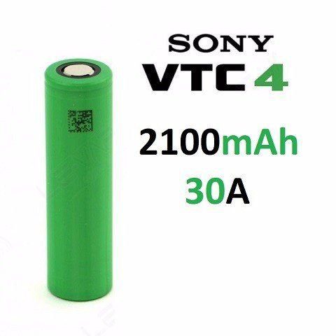 BATERIA 18650 LI-ION US SONY VTC4 3.6V 2100 MAH HIGH DRAIN 30A FLAT TOP - UNITÁRIO