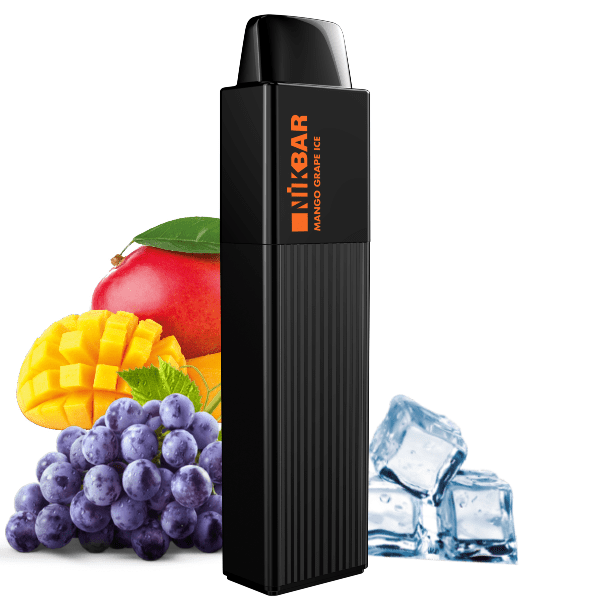 POD DESCARTÁVEL 5% 2500 PUFFS - MANGO GRAPE ICE - NIKBAR
