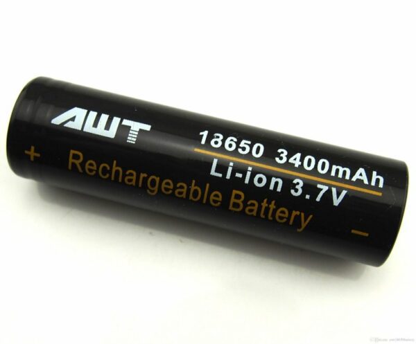 BATERIA 18650 LI-ION 3400 MAH 3.7V UNITÁRIO - AWT - Imagem 2