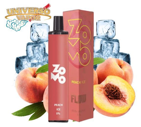 POD DESCARTÁVEL 5% NICSALT ZOMO FLOW 800 PUFFS - PEACH ICE - ZOMO