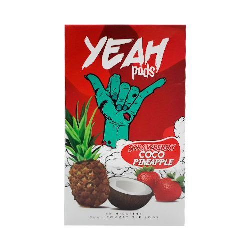 POD ( CARTUCHO ) C/ LÍQUIDO P/ JUUL STRAWBERRY COCO PINEAPPLE - YEAH