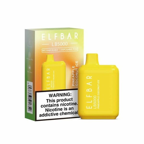 POD DESCARTÁVEL LB5000 5000 PUFFS - PINEAPPLE COCONUT ICE - ELF BAR - Imagem 2