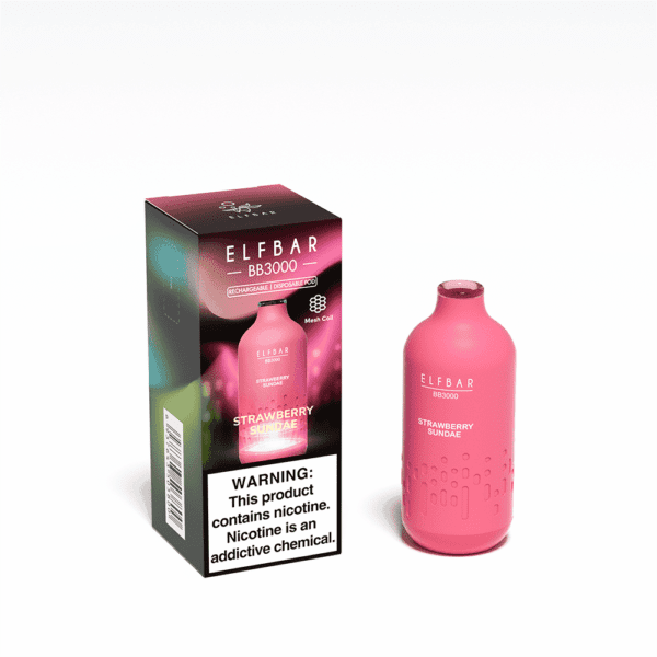 POD DESCARTÁVEL BB3000 3000 PUFFS - STRAWBERRY SUNDAE - ELF BAR