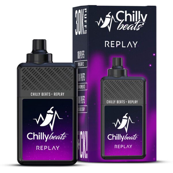 POD DESCARTÁVEL REPLAY 30K PUFFS - TRIPLE G / MELON W / HALLS BLACK - CHILLY BEATS