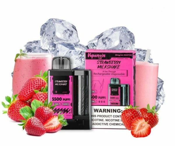 POD DESCARTÁVEL 5500 PUFFS - STRAWBERRY MILKSHAKE - VAPENGIN
