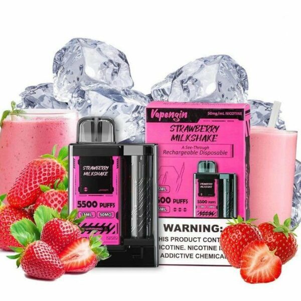 POD DESCARTÁVEL 5500 PUFFS - STRAWBERRY MILKSHAKE - VAPENGIN