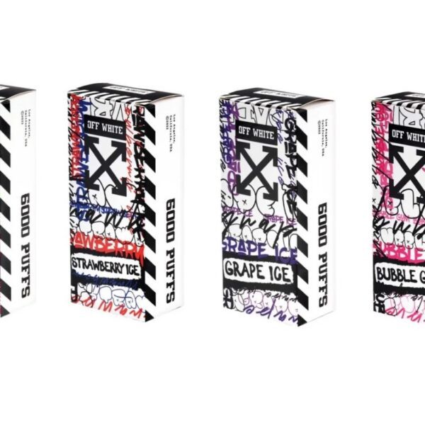 POD DESCARTÁVEL 5% 6000 PUFFS - STRAWBERRY ICE - OFF WHITE