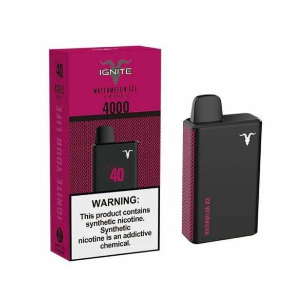 POD DESCARTÁVEL 5% NICSALT IGNITE V40 4000 PUFFS - WATERMELON ICE - IGNITE - Imagem 2
