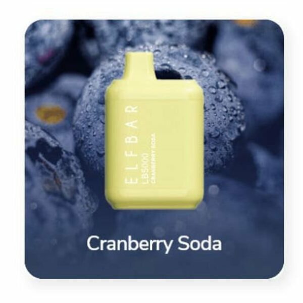 POD DESCARTÁVEL LB5000 5000 PUFFS - CRANBERRY SODA - ELF BAR