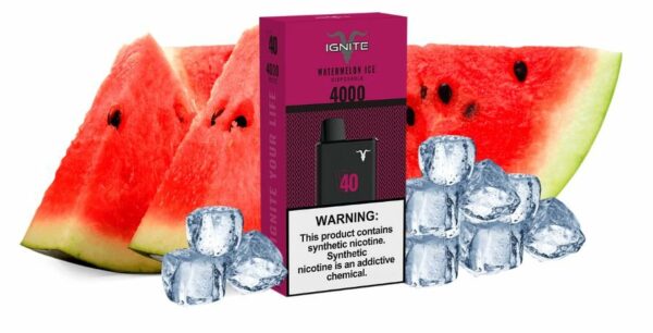 POD DESCARTÁVEL 5% NICSALT IGNITE V40 4000 PUFFS - WATERMELON ICE - IGNITE