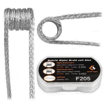 PREBUILT MTL HYBRID ALPHA BRAID F205 COIL 2 IN 1 - GEEK VAPE