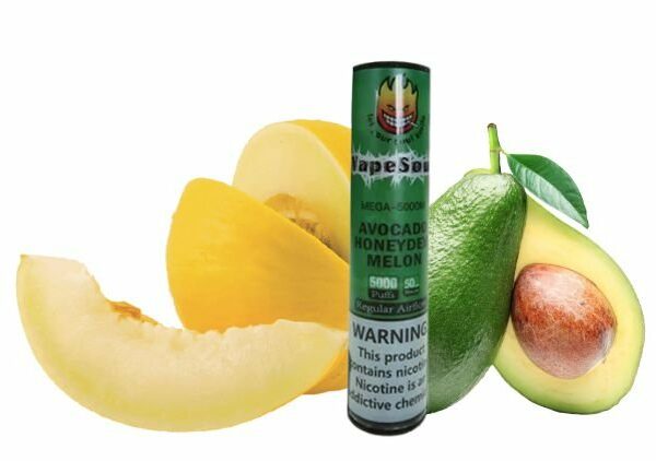 POD DESCARTÁVEL 5% NICSALT MEGA 5000 PUFFS C/ AJUSTE DE AIR FLOW - AVOCADO HONEYDEW MELON - VAPESOUL