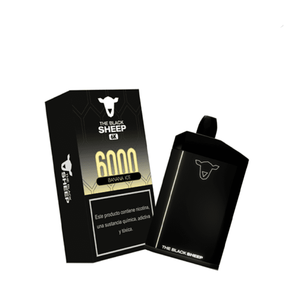 POD DESCARTÁVEL 2% NICSALT 6000 PUFFS - BANANA ICE - THE BLACK SHEEP