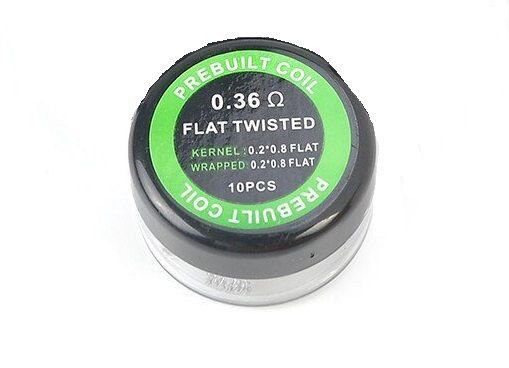 PREBUILT FLAT TWISTED 0.36Ω PACK COM 10 - COIL'S PREBUILT COIL