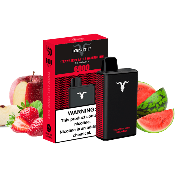 POD DESCARTÁVEL V60 5% 6000 PUFFS - STRAWBERRY APPLE WATERMELON- IGNITE
