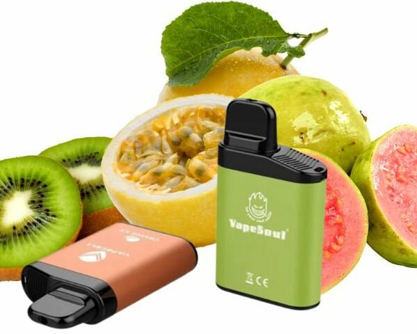 POD DESCARTÁVEL 5% NICSALT V-MAX 3500 PUFFS - KIWI PASSION FRUIT GUAVA - VAPESOUL