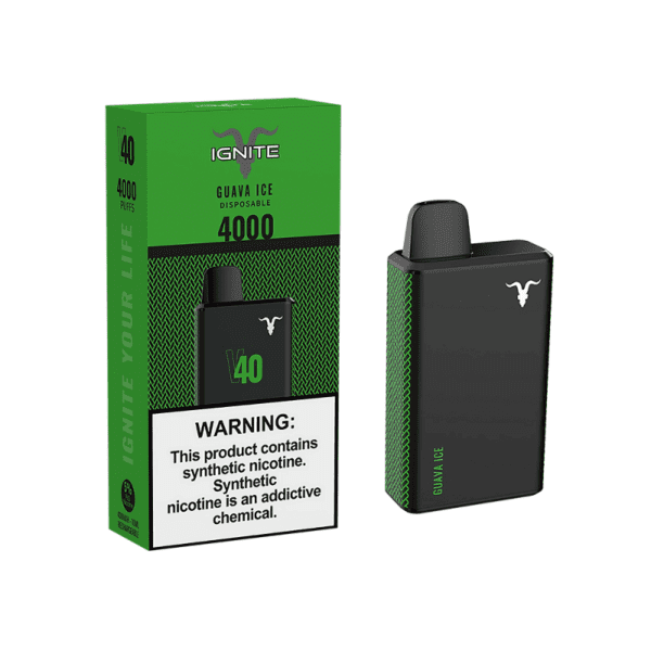 POD DESCARTÁVEL 5% NICSALT IGNITE V40 4000 PUFFS - GUAVA ICE - IGNITE