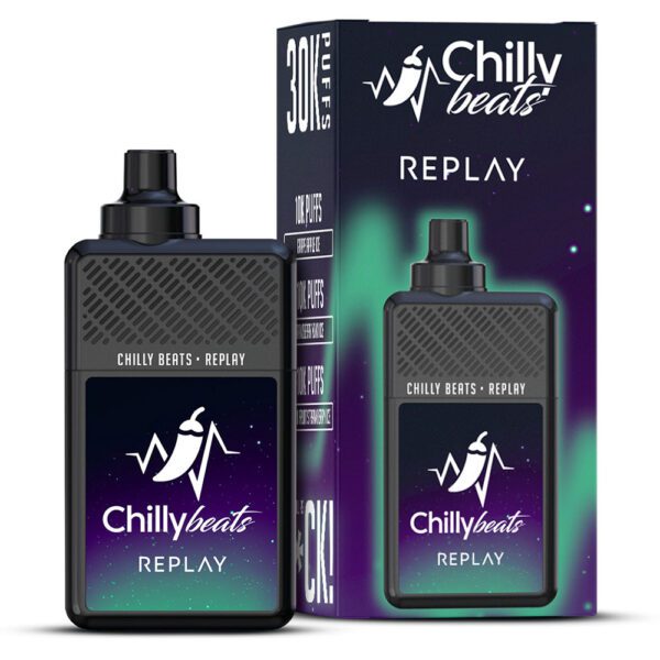 POD DESCARTÁVEL REPLAY 30K PUFFS - GRAPE A / STRAWBERRY K / PASSION - CHILLY BEATS