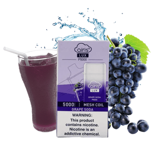 POD DESCARTAVEL LUX P5000 5% - GRAPE SODA - AIRISTECH
