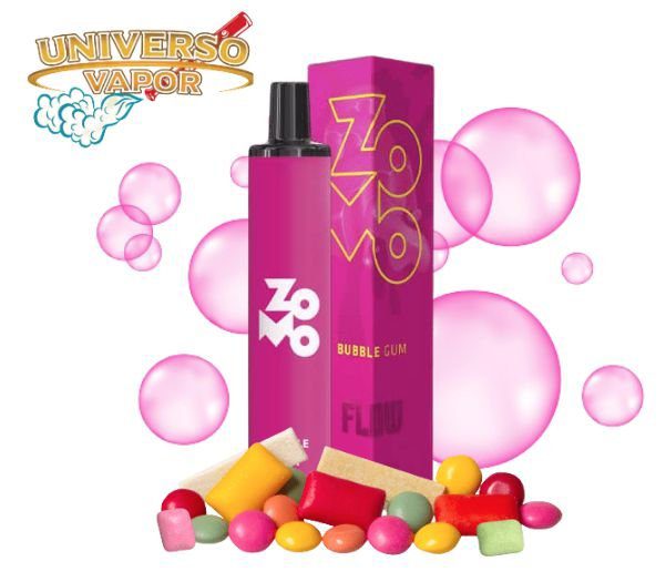 POD DESCARTÁVEL 5% NICSALT ZOMO FLOW 800 PUFFS - BUBBLE GUM - ZOMO