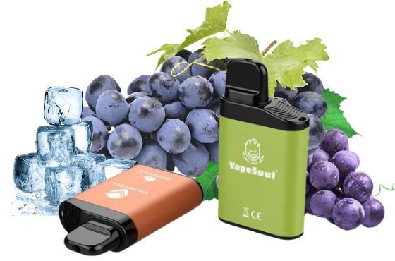 POD DESCARTÁVEL 5% NICSALT V-MAX 3500 PUFFS - GRAPE ICE - VAPESOUL