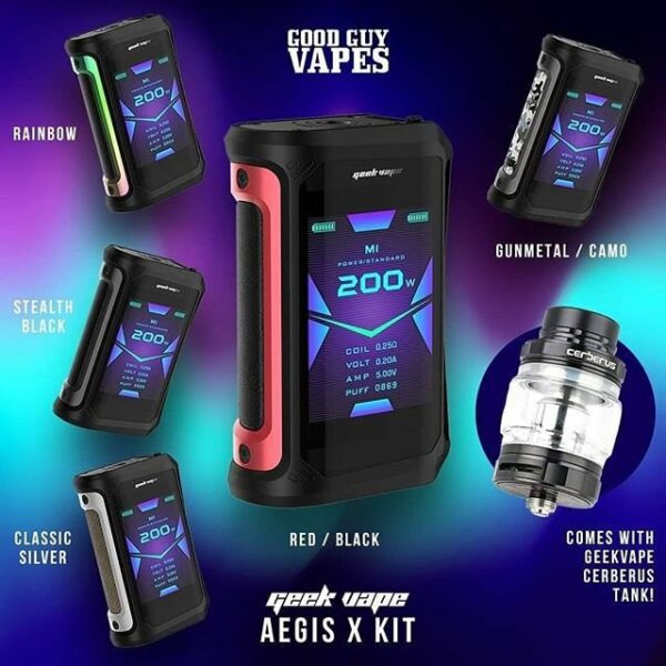 KIT AEGIS X 200W TC KIT WITH CERBERUS TANK - GEEK VAPE - Imagem 4
