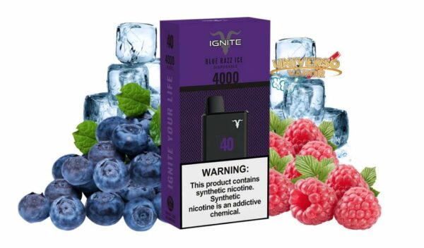 POD DESCARTÁVEL 5% NICSALT IGNITE V40 4000 PUFFS - BLUE RAZZ ICE - IGNITE