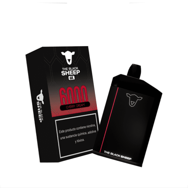 POD DESCARTÁVEL 2% NICSALT 6000 PUFFS - CHERRY DREAM - THE BLACK SHEEP