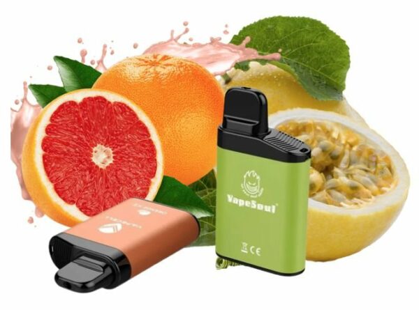 POD DESCARTÁVEL 5% NICSALT V-MAX 3500 PUFFS - PASSION GRAPEFRUIT - VAPESOUL