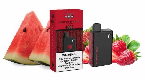 POD DESCARTÁVEL 5% NICSALT IGNITE V40 4000 PUFFS - STRAWBERRY WATERMELON - IGNITE