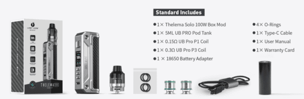 KIT VAPE THELEMA SOLO 100W - LOST VAPE - Imagem 6