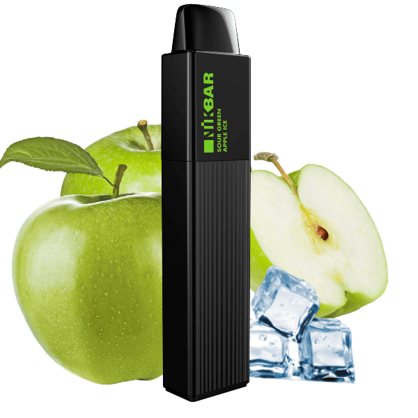 POD DESCARTÁVEL 5% 2500 PUFFS - SOUR GREEN APPLE ICE- NIKBAR