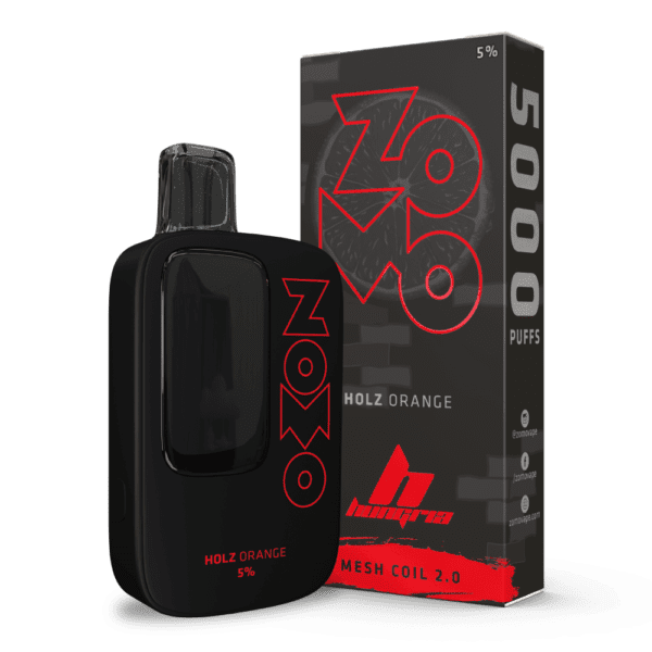 POD DESCARTÁVEL ZOMO HUNGRIA 5000 PUFFS - HOLZ ORANGE - ZOMO