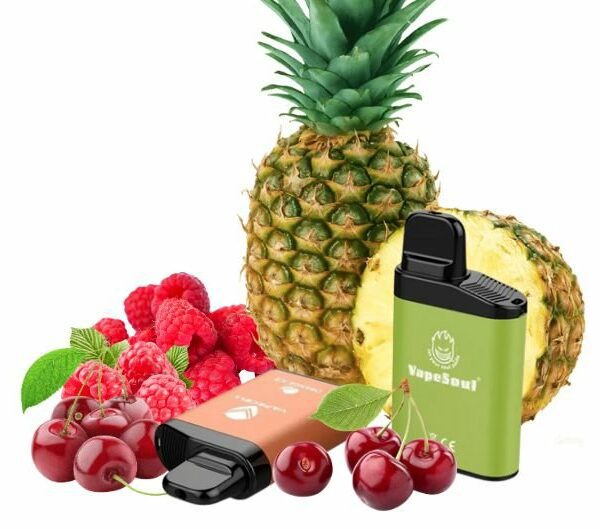 POD DESCARTÁVEL 5% NICSALT V-MAX 3500 PUFFS - PINEAPPLE CHERRY RASPBERRY - VAPESOUL