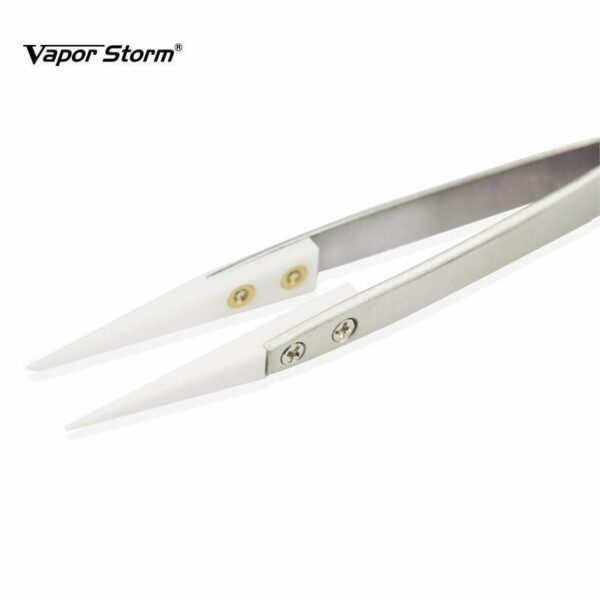 PINÇA INOX PONTA RETA CERÂMICA P/ VAPE - VAPORSTORM - Imagem 3