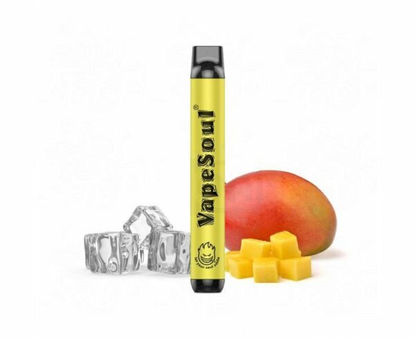 POD DESCARTÁVEL ZERO NICOTINA 1200 PUFFS C/ AJUSTE DE AIR FLOW - MANGO ICE - VAPESOUL