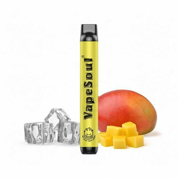 POD DESCARTÁVEL ZERO NICOTINA 1200 PUFFS C/ AJUSTE DE AIR FLOW - MANGO ICE - VAPESOUL