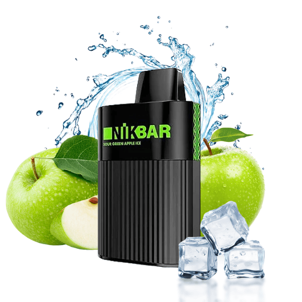 POD DESCARTÁVEL 6000 PUFFS - SOUR GREEN APPLE ICE - NIKBAR