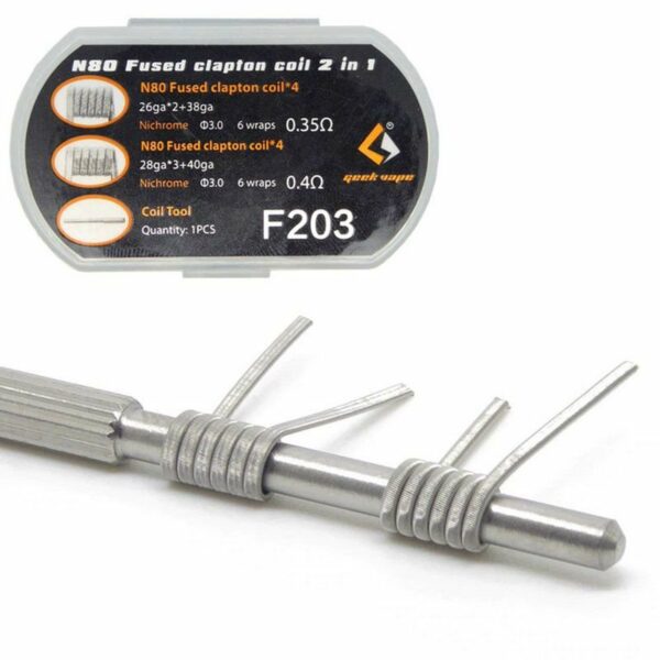 PREBUILT N80 FUSED CLAPTON F203 COIL 2 IN 1 - GEEK VAPE