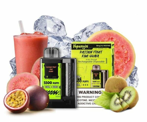 POD DESCARTÁVEL 5500 PUFFS - PASSION FRUIT KIWI GUAVA - VAPENGIN