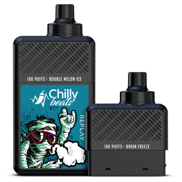 POD DESCARTÁVEL REPLAY 20000 PUFFS - DOUBLE MELON ICE / BRAIN FREEZE  - CHILLY BEATS - Imagem 3