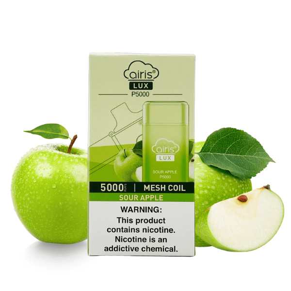 POD DESCARTAVEL LUX P5000 5% - SOUR APPLE - AIRISTECH
