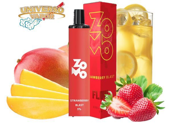 POD DESCARTÁVEL 5% NICSALT ZOMO FLOW 800 PUFFS - STRAWBERRY BLAST - ZOMO