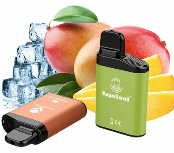 POD DESCARTÁVEL 5% NICSALT V-MAX 3500 PUFFS - MANGO ICE - VAPESOUL