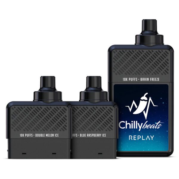 POD DESCARTÁVEL REPLAY 30K PUFFS - BRAIN F / DOUBLE M / BLUE RASP - CHILLY BEATS - Imagem 3