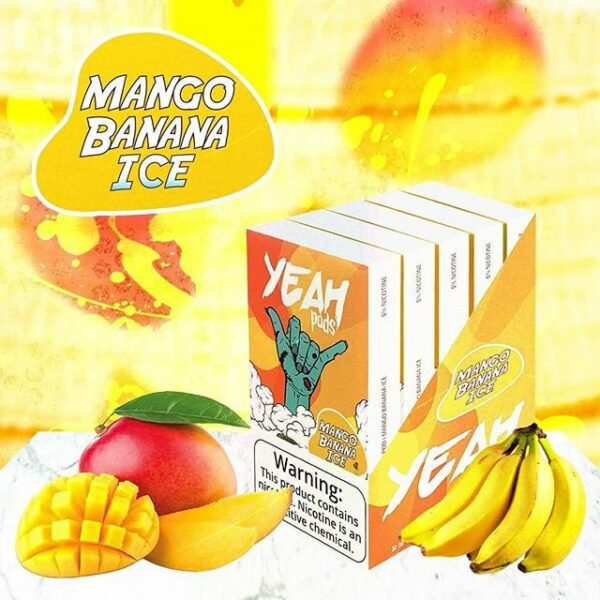POD ( CARTUCHO ) C/ LÍQUIDO P/ JUUL MANGO BANANA ICE - YEAH