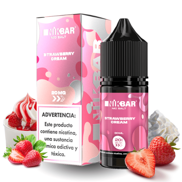 LÍQUIDO NICSALT - STRAWBERRY CREAM - NIKBAR